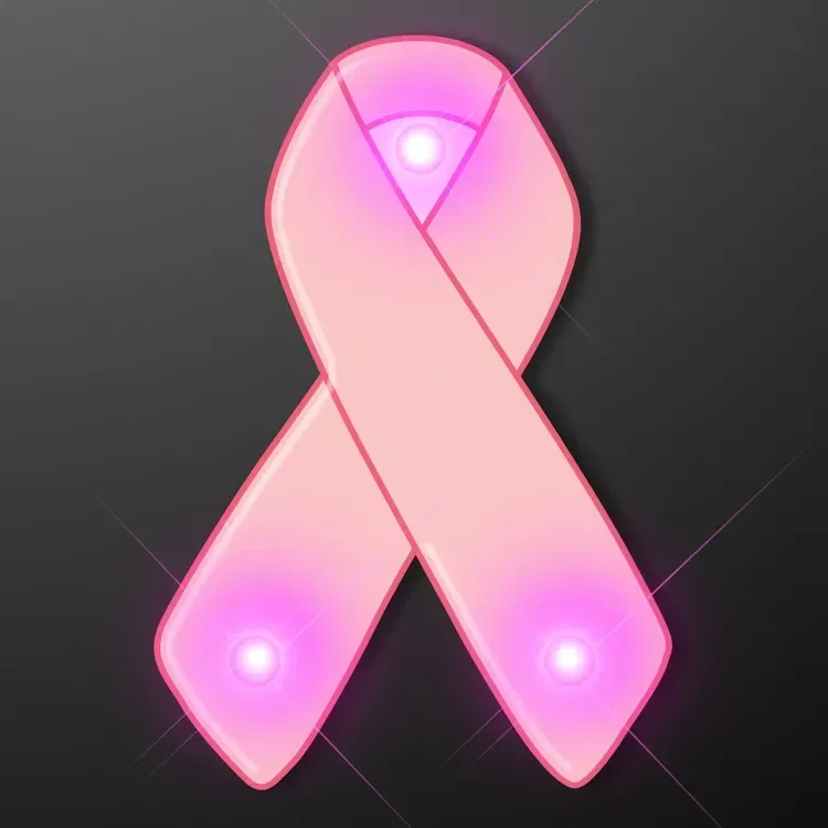 Light Up Pink Ribbons Pins For Breast Cancer Awareness — view 3