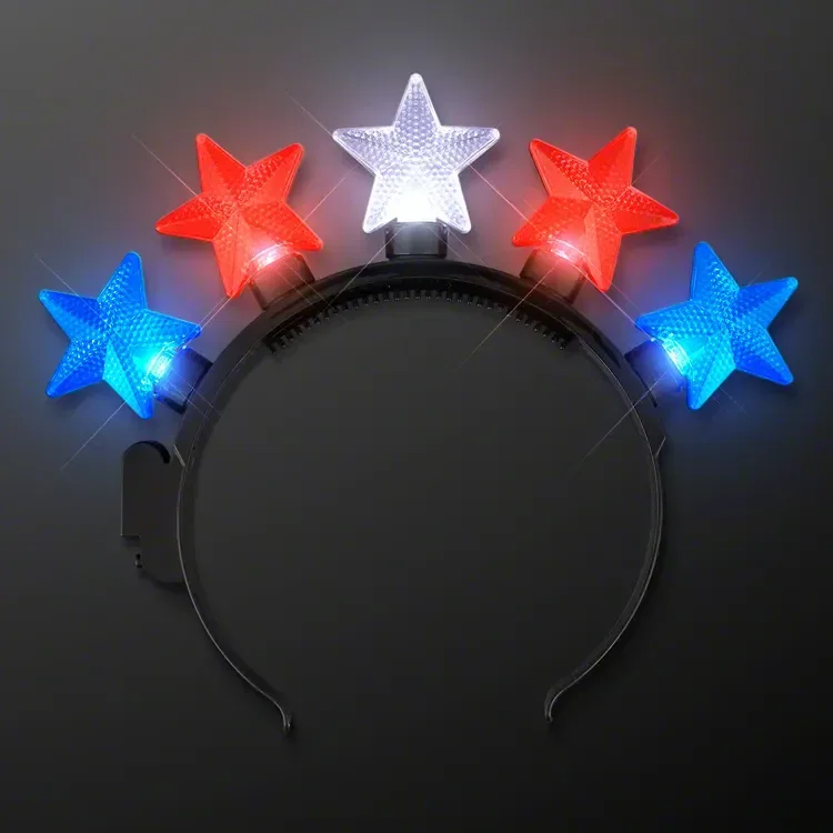 Light Up Stars Headband Red, White & Blue — view 2