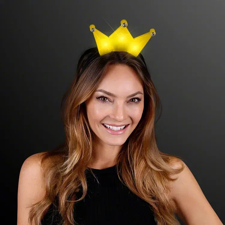 Light Up Yellow Crown Tiara Princess Headband — view 2