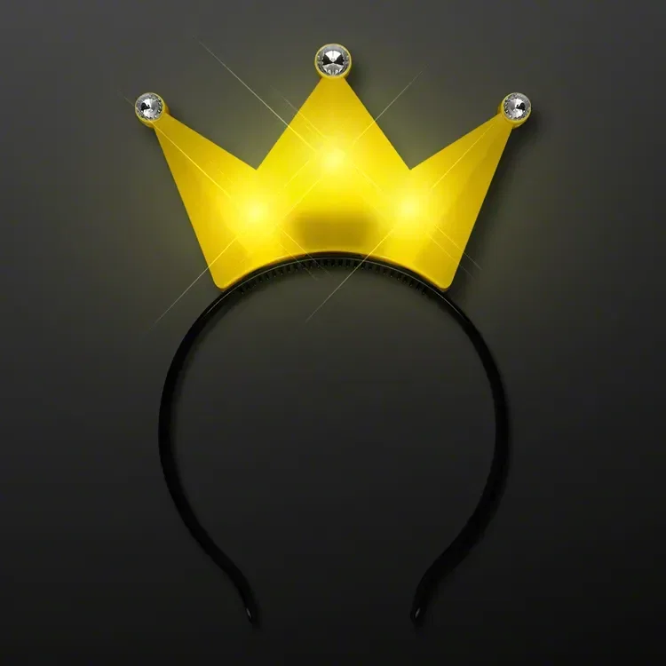 Light Up Yellow Crown Tiara Princess Headband — view 3