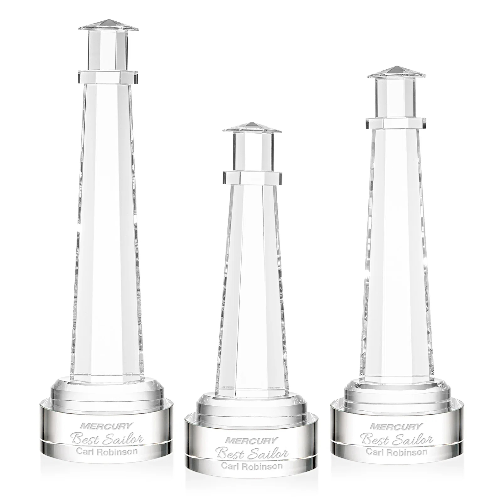 Custom Optical Crystal Lighthouse Award, awards for employee recognition