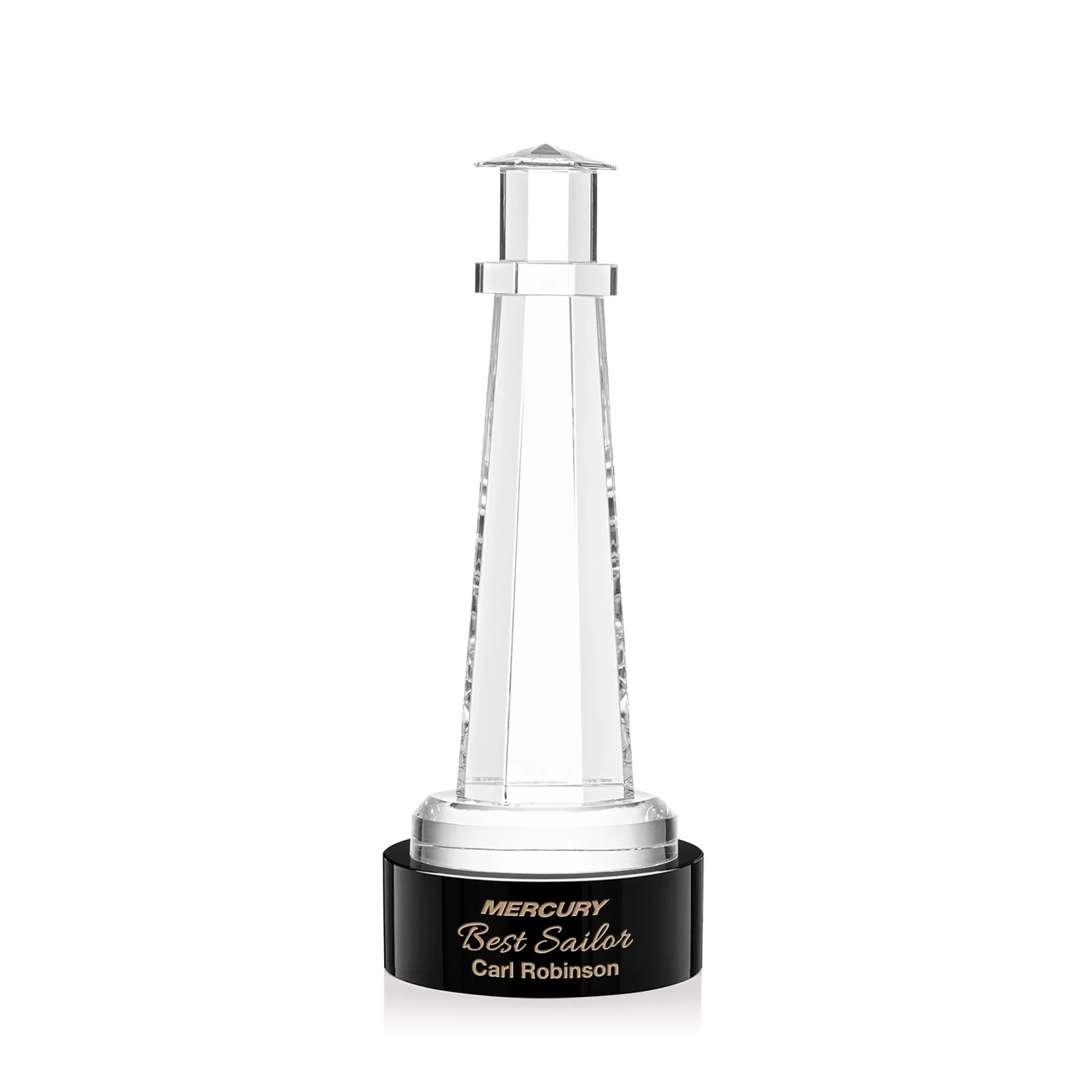 Custom Optical Crystal Lighthouse Award, awards for volunteer appreciation