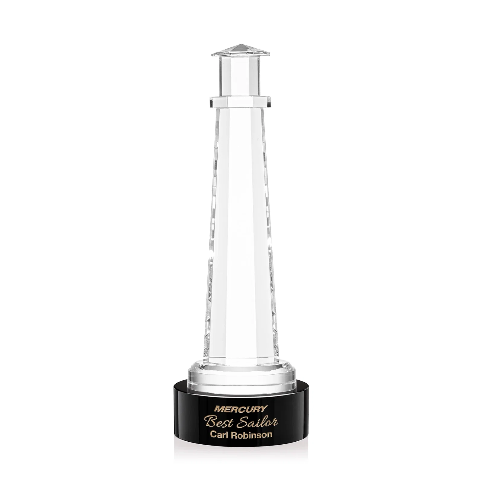Custom Optical Crystal Lighthouse Award, awards for dealer and partner awards