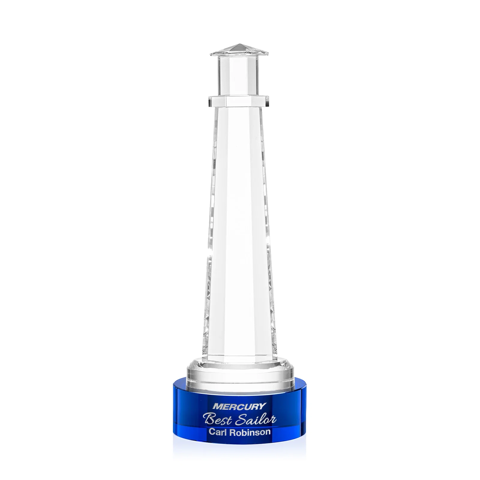 Personalized Optical Crystal Lighthouse Award, awards for service anniversary gifts