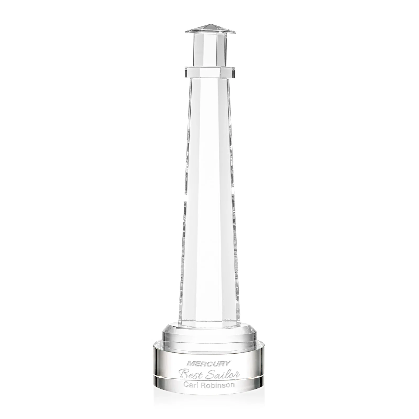 Custom Optical Crystal Lighthouse Award, awards for sales achievement awards