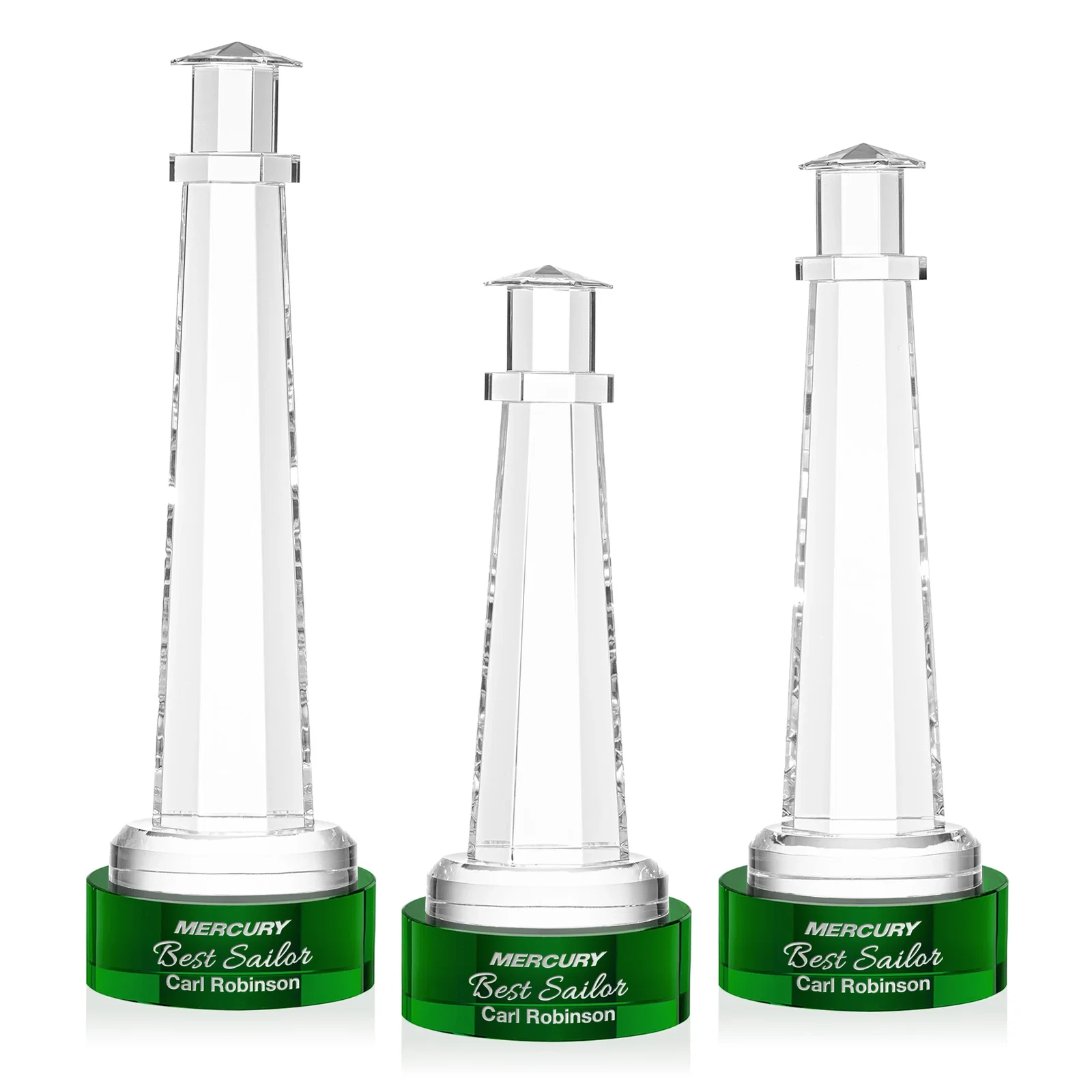 Custom Optical Crystal Lighthouse Award, awards for retirement presentations