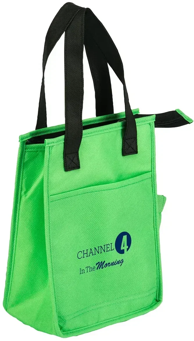 Promotional Lightning Sack insulated lunch bag back view with imprint area