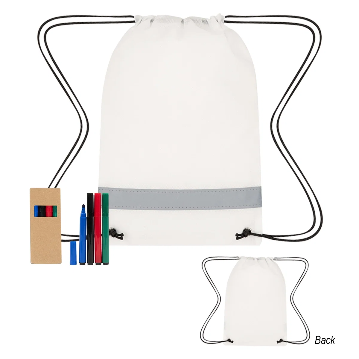 Reflective accents visible across the front of the sack