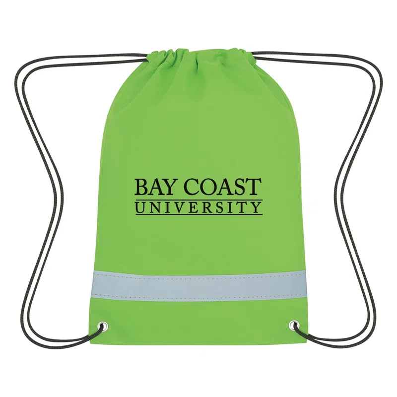 Lil' Bit Reflective Non-Woven Drawstring Bag — view 3