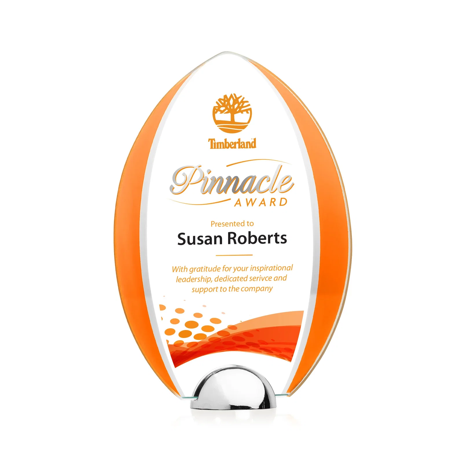 Promotional Starfire Crystal Arrowhead Award on Chrome Dome Base, metal awards for sales achievement awards