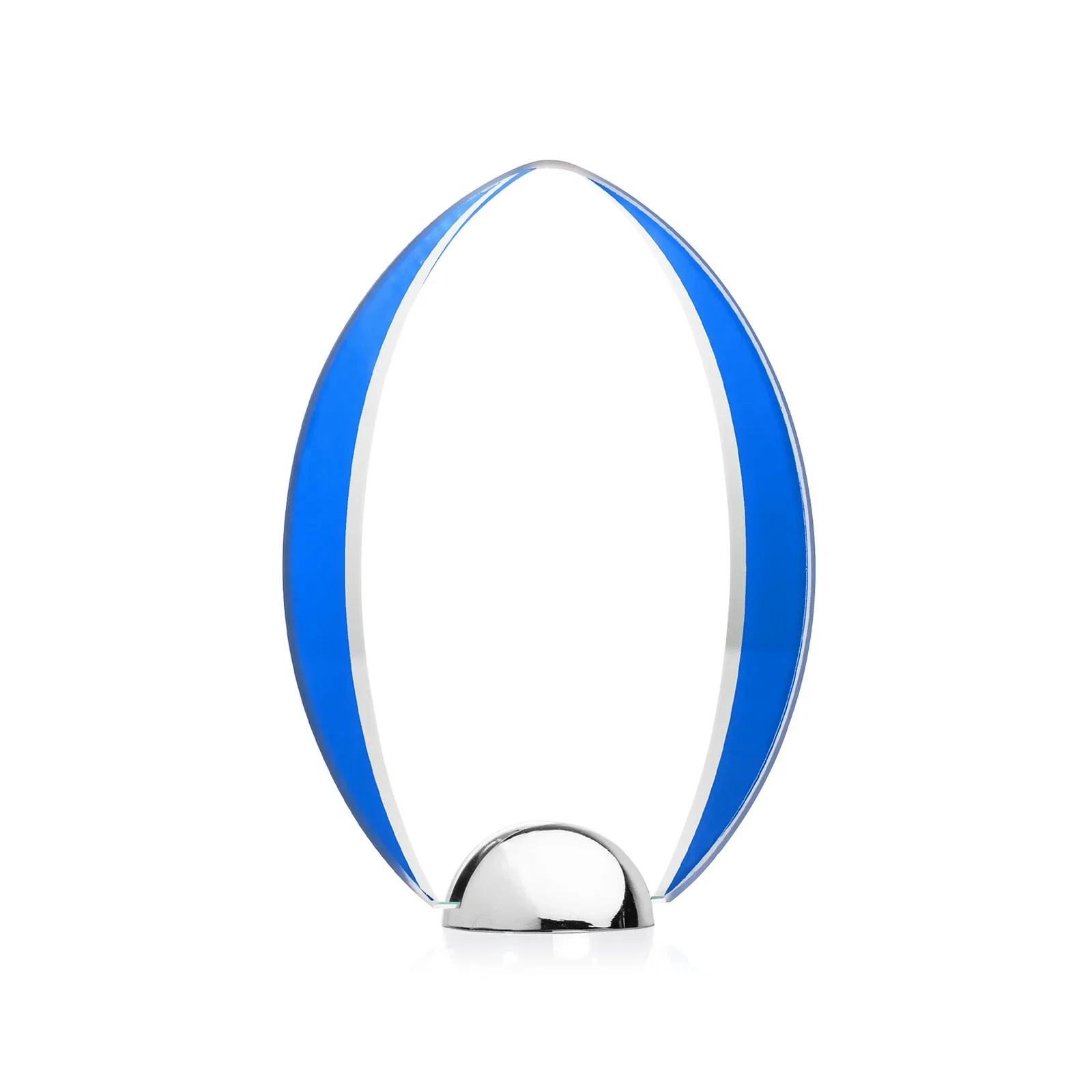 Branded Starfire Crystal Arrowhead Award on Chrome Dome Base, metal awards for employee recognition