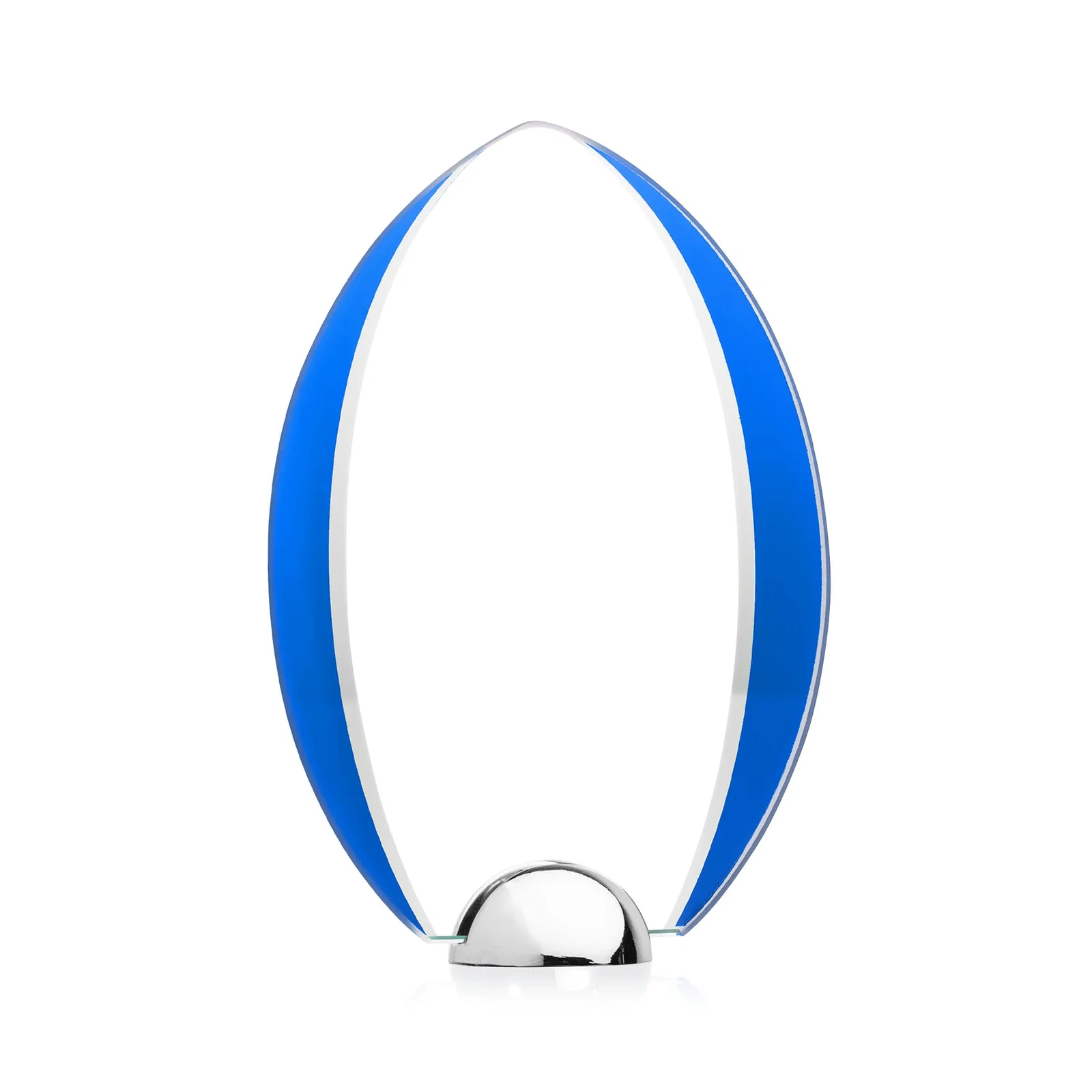 Branded Starfire Crystal Arrowhead Award on Chrome Dome Base, metal awards for corporate award ceremonies