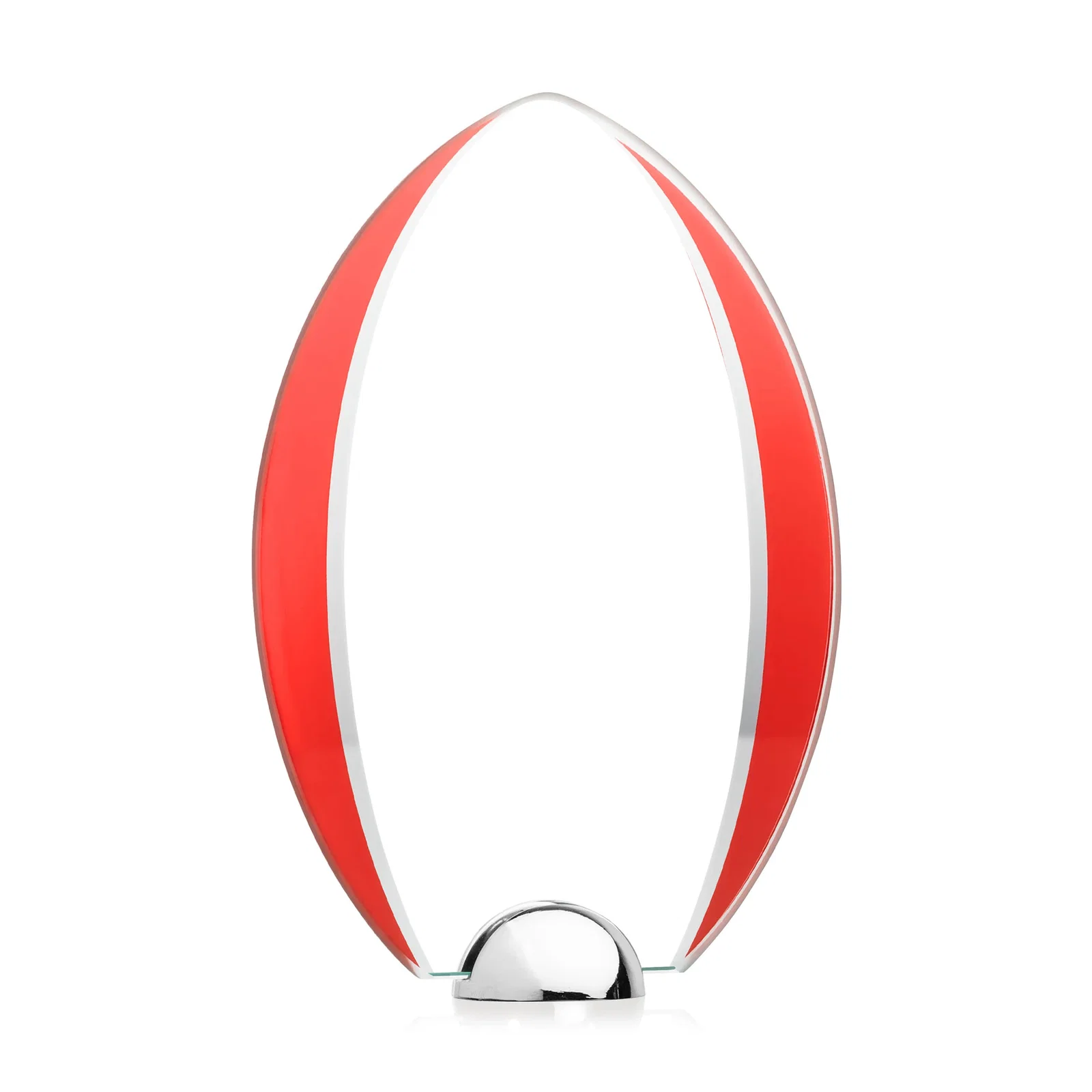 Branded Starfire Crystal Arrowhead Award on Chrome Dome Base, metal awards for safety achievement programs