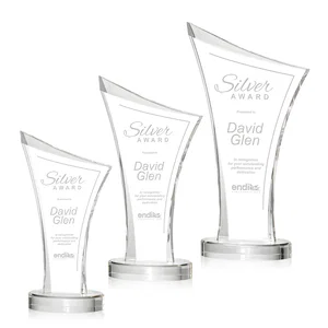 Acrylic Ribbon Award with Slanted Peak
