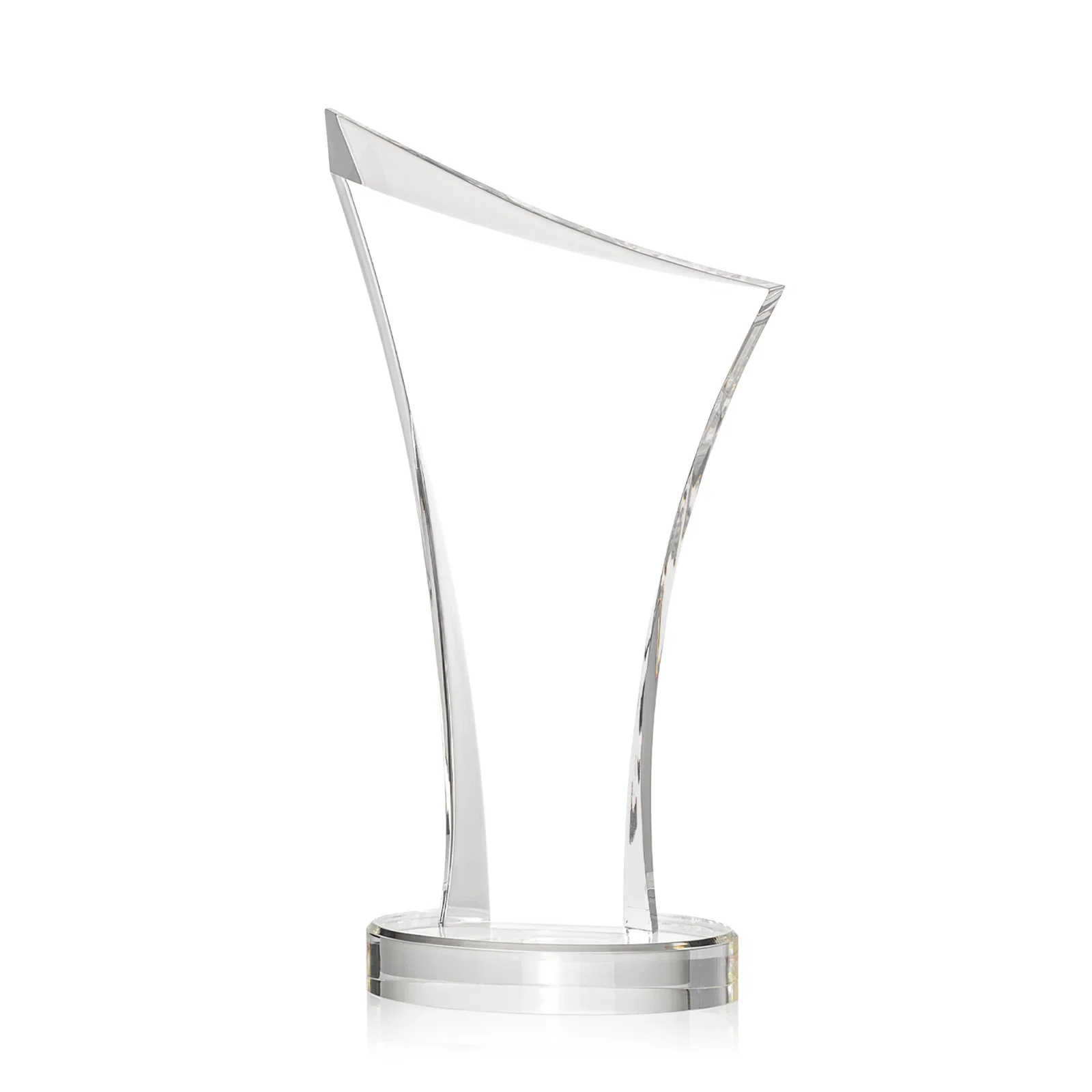 Custom Acrylic Ribbon Award with Slanted Peak for volunteer appreciation
