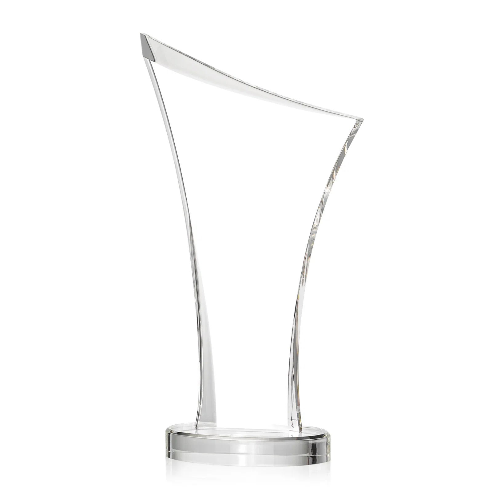 Custom Acrylic Ribbon Award with Slanted Peak for dealer and partner awards
