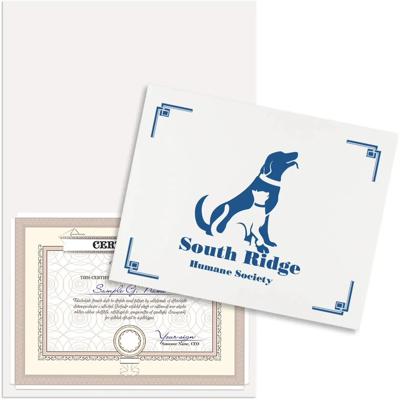 Custom Linen Certificate Folders — view 3