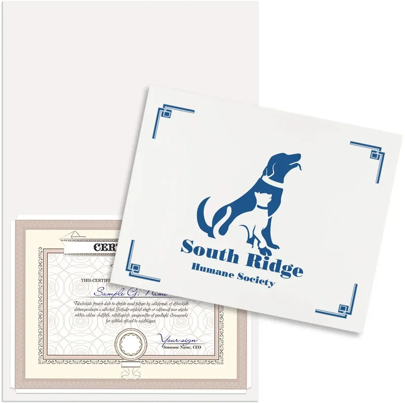 Custom Linen Certificate Folders — view 3
