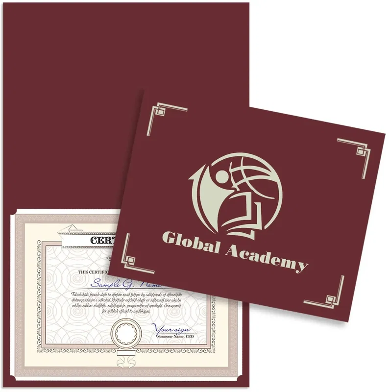Custom Linen Certificate Folders — view 6