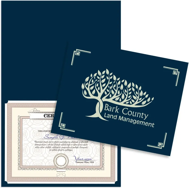 Custom Linen Certificate Folders — view 7