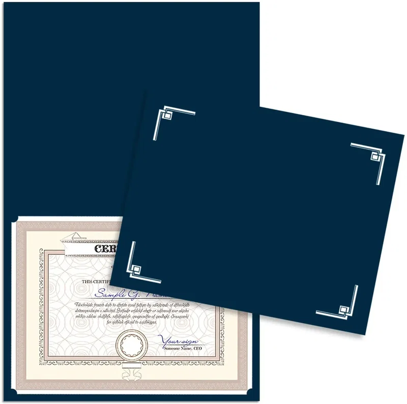 Custom Linen Certificate Folders — view 9