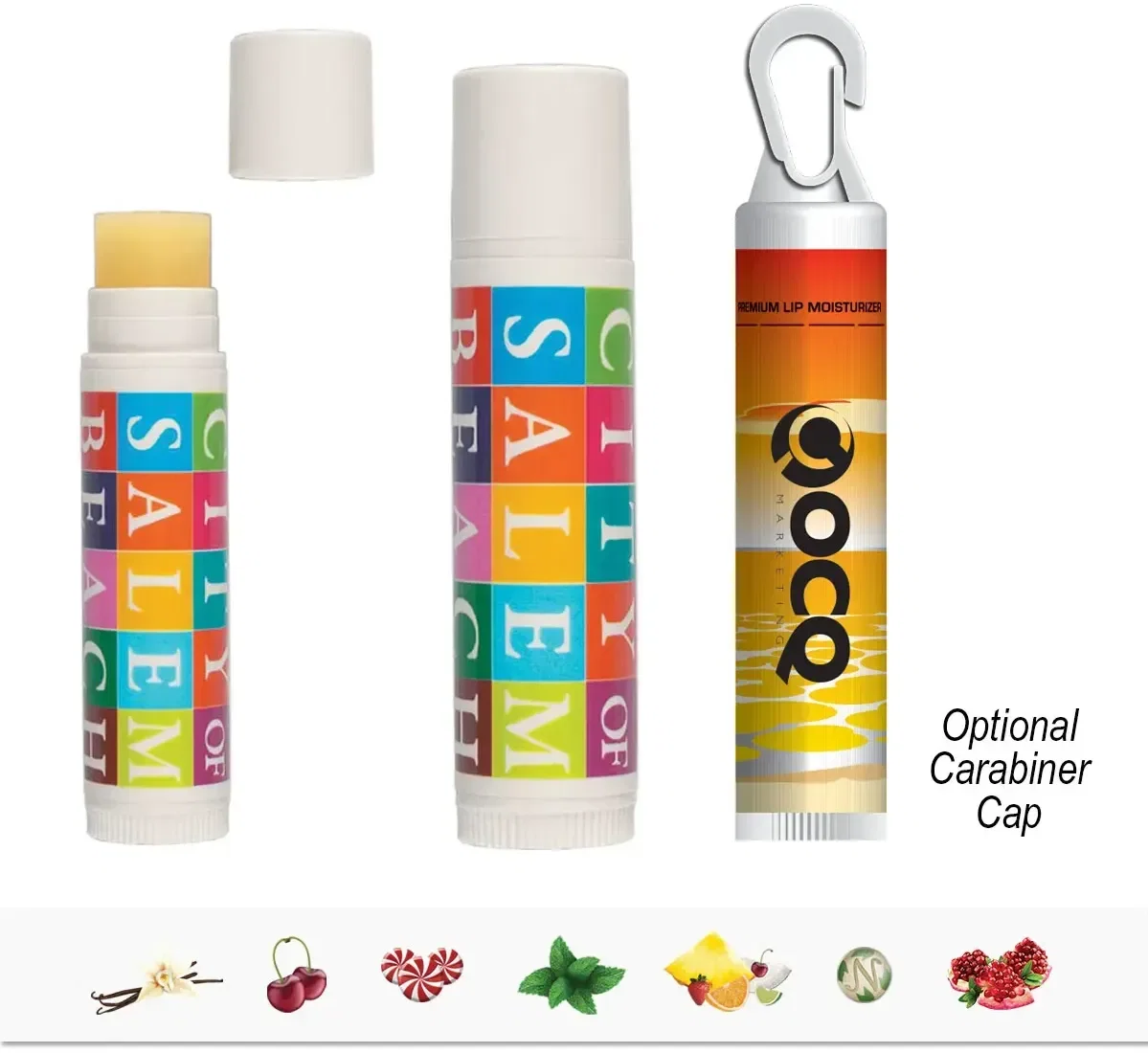 Lip balm tube standing just over two and a half inches