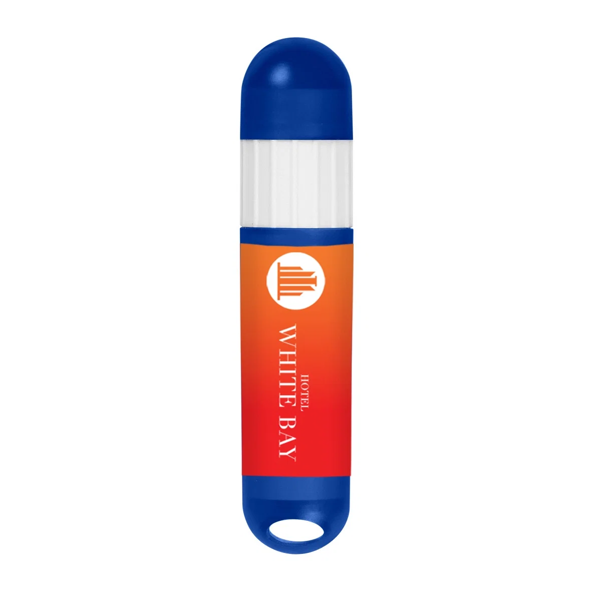 Lip balm stick standing three and a half inches