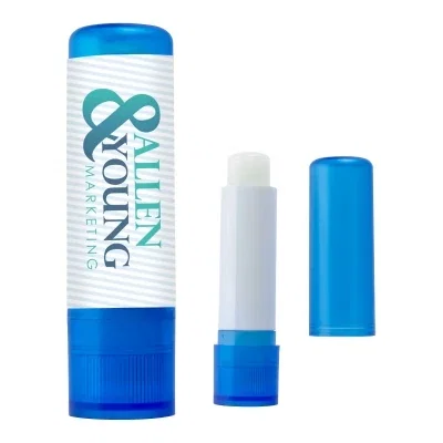 Lip balm in a frosted tube standing upright