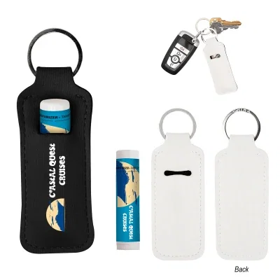Lip moisturizer tube paired with its matching carry holder