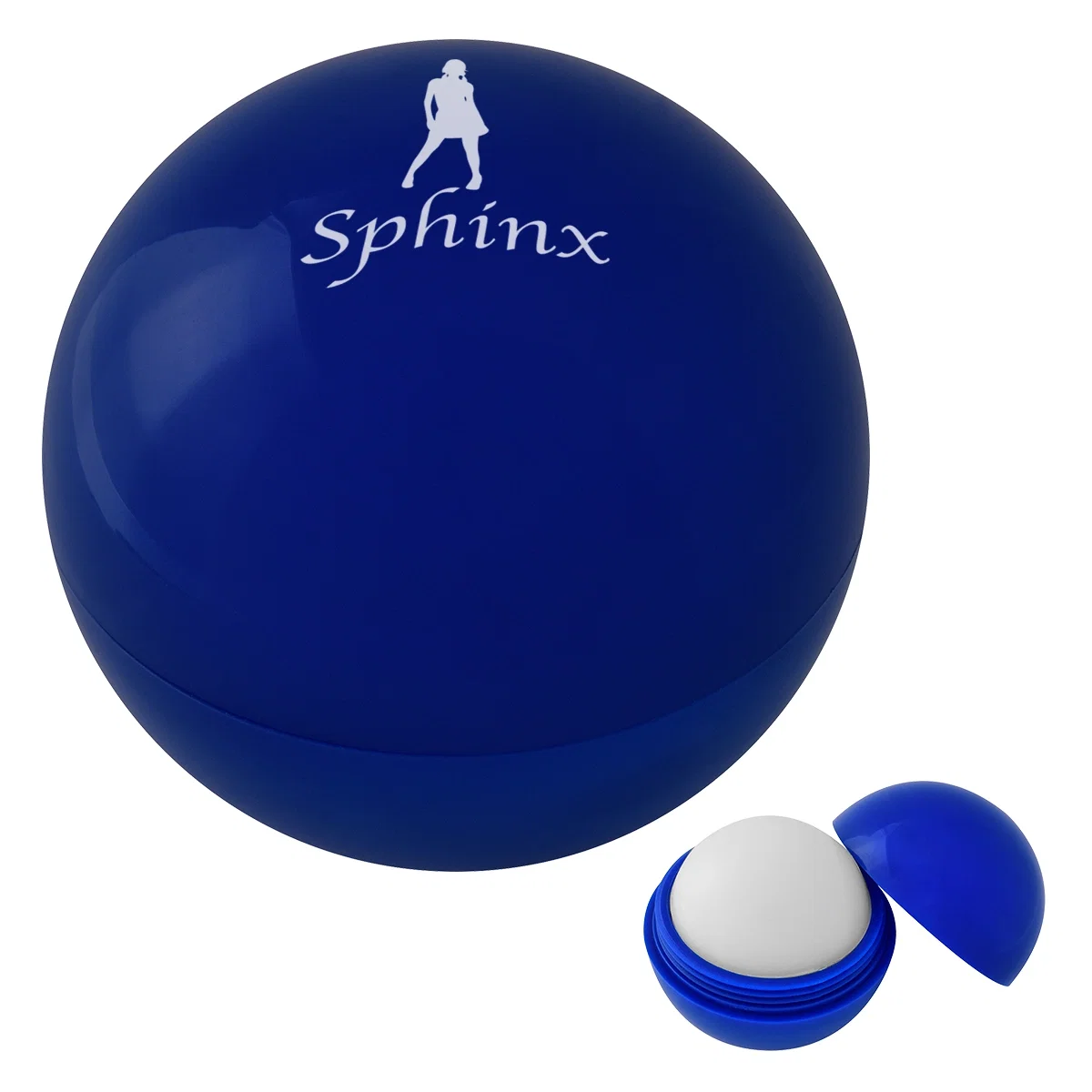 Round lip moisturizer ball measuring one and a half inches across