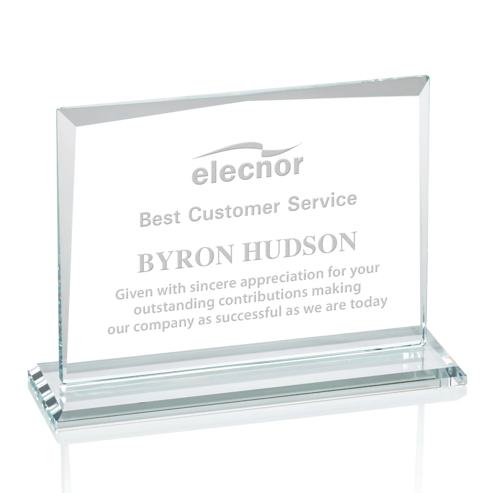 Personalized Starfire Crystal Rectangle Award with White Base, Eight Colors, awards for service anniversary gifts