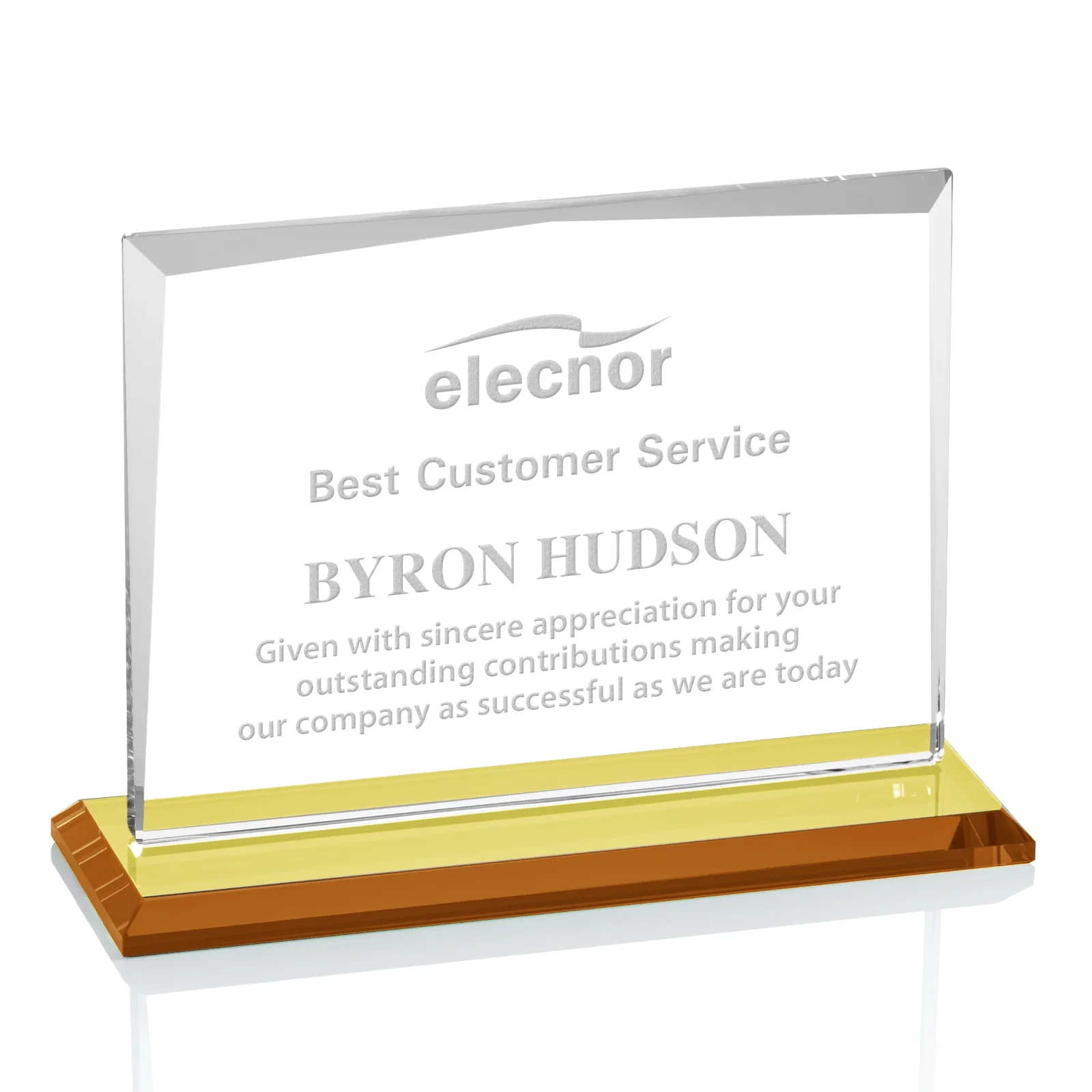 Personalized Starfire Crystal Rectangle Award with White Base, Eight Colors, awards for graduation ceremonies