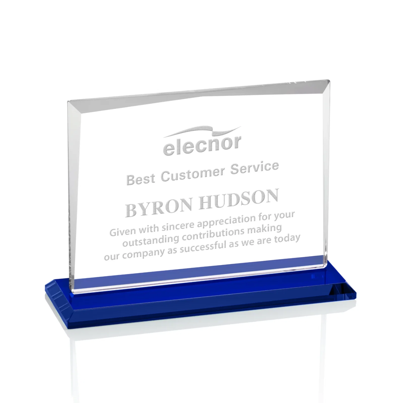 Promotional Starfire Crystal Rectangle Award with White Base, Eight Colors, awards for service anniversary gifts