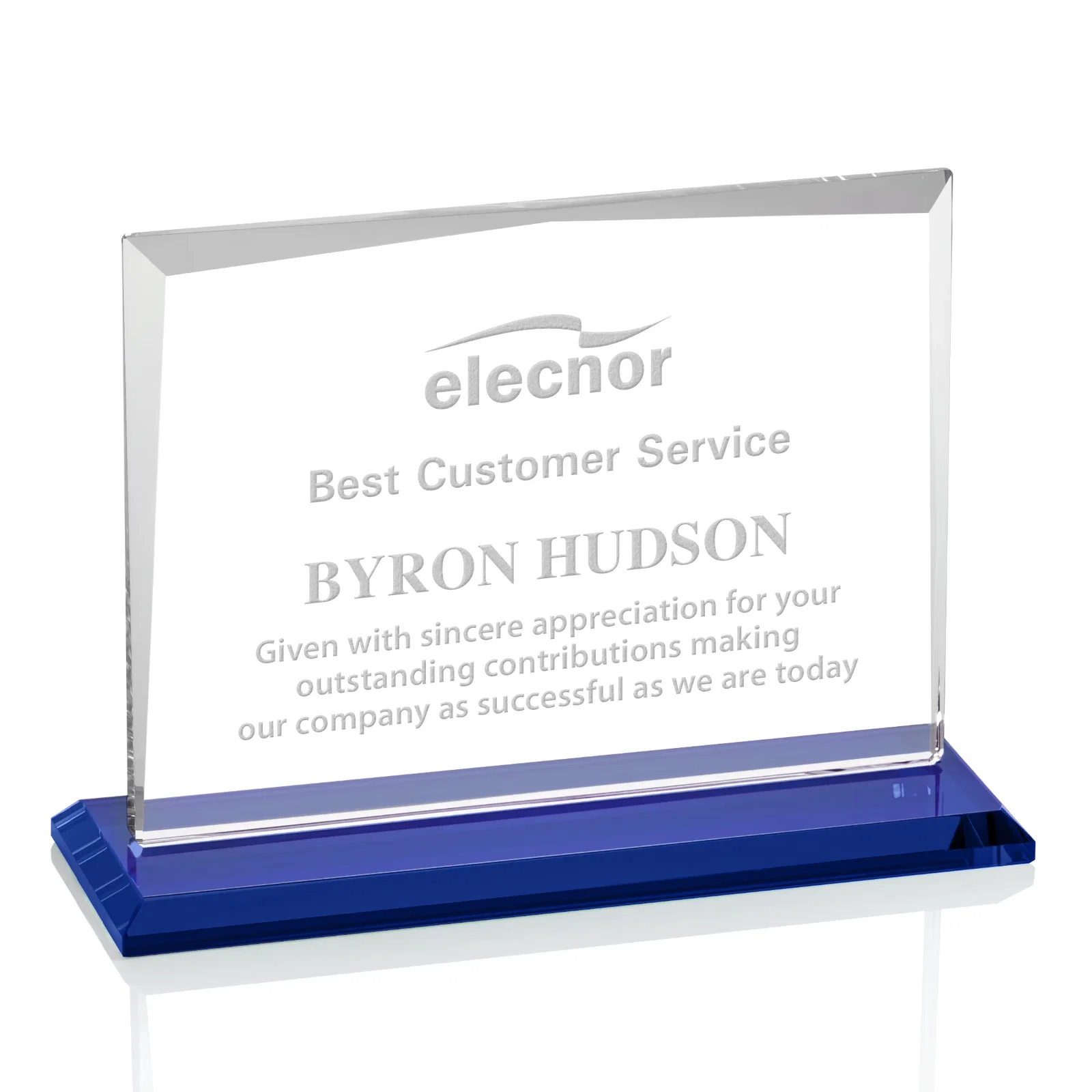 Promotional Starfire Crystal Rectangle Award with White Base, Eight Colors, awards for team milestone celebrations