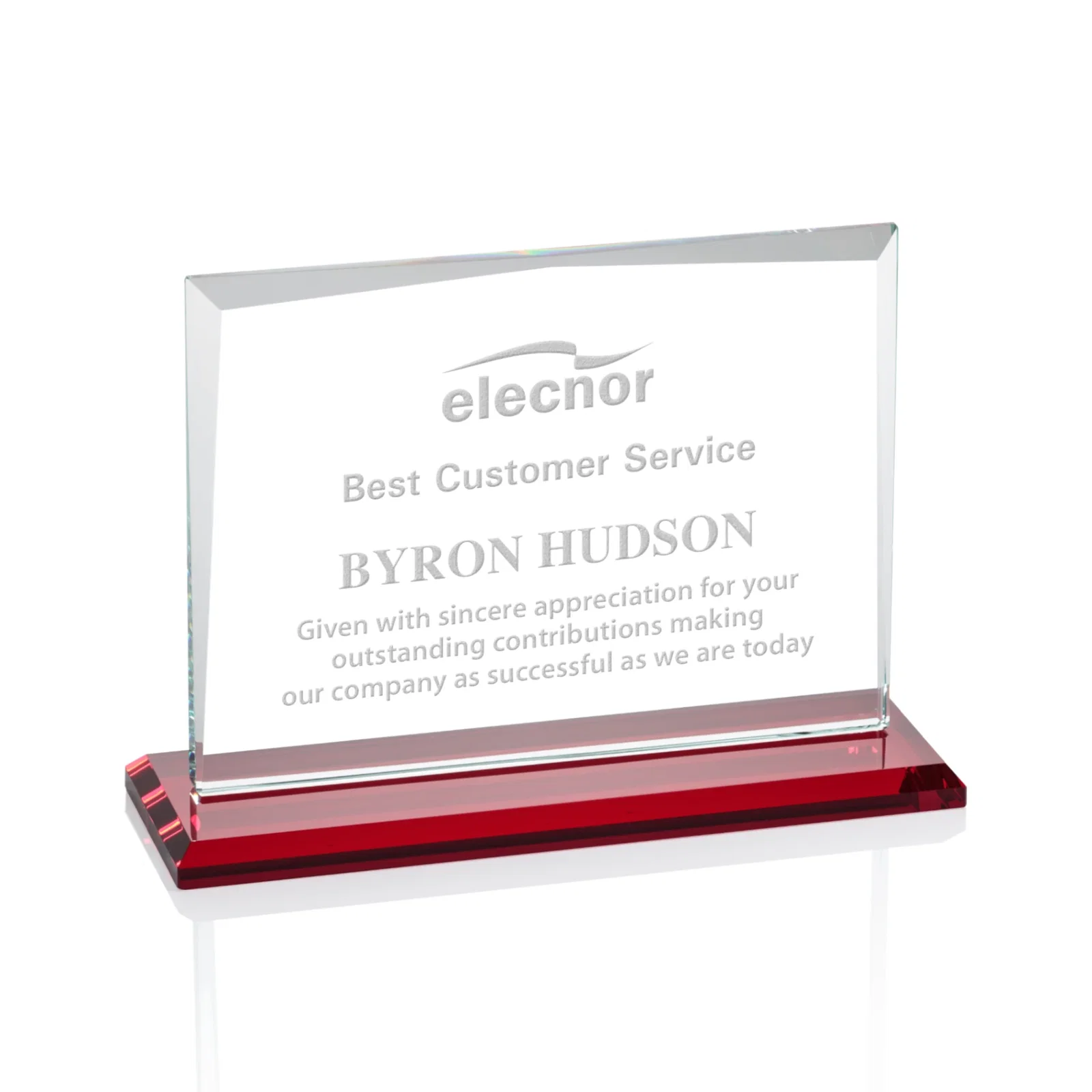 Promotional Starfire Crystal Rectangle Award with White Base, Eight Colors, awards for graduation ceremonies