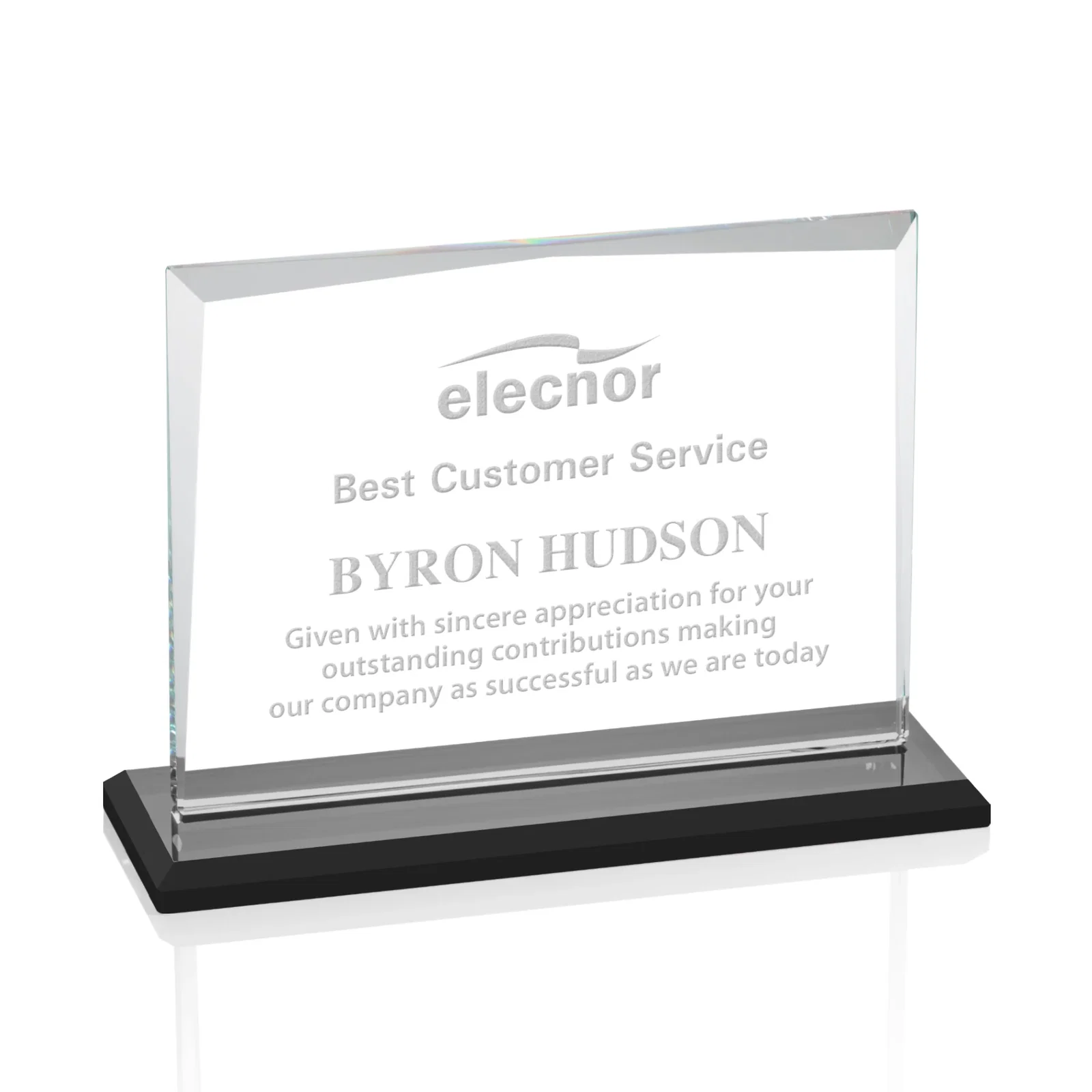 Custom Starfire Crystal Rectangle Award with White Base, Eight Colors, awards for graduation ceremonies