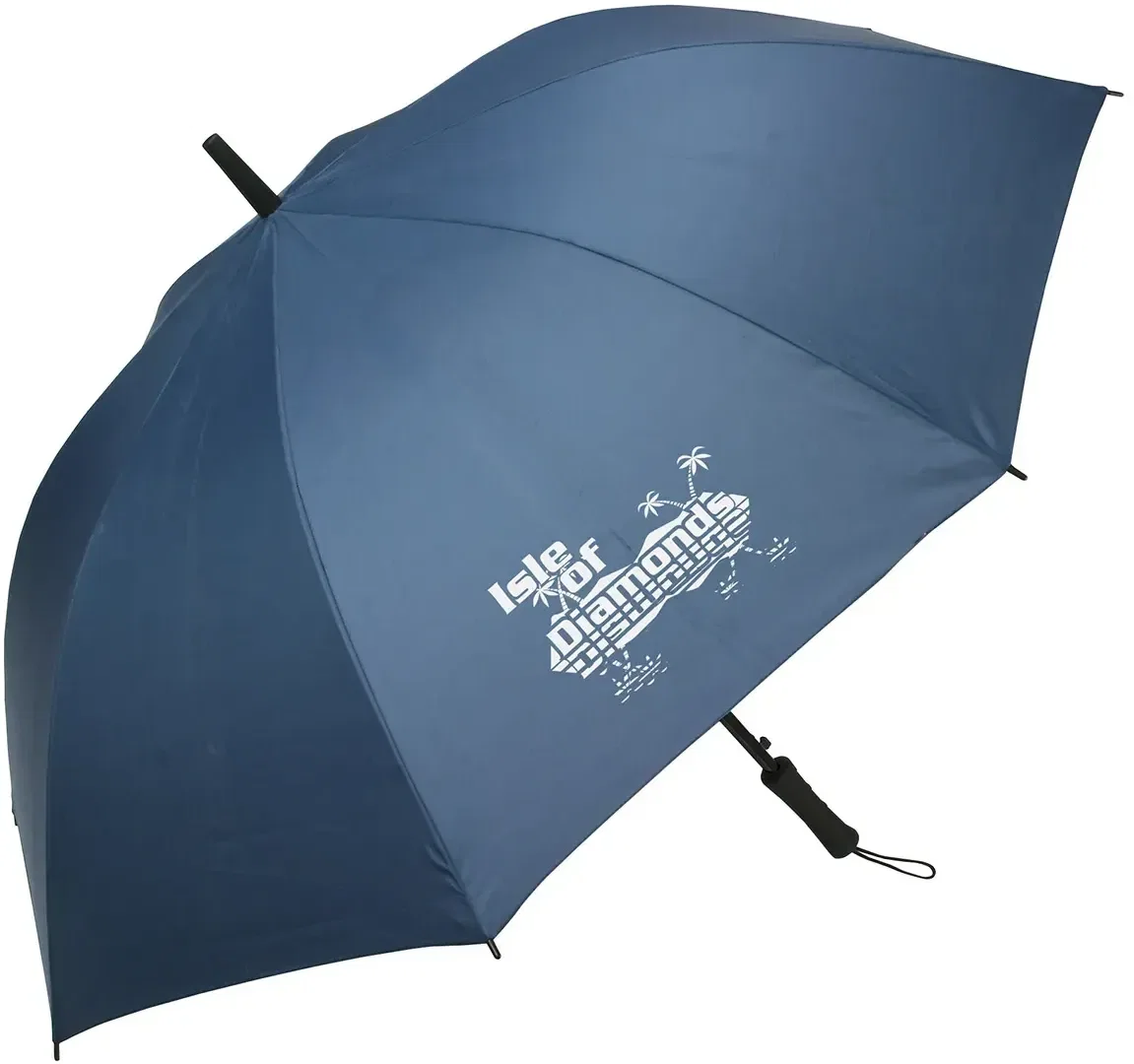 Custom Lockwood golf umbrella showing eight Pongee panels with imprint area, branded promotional umbrella