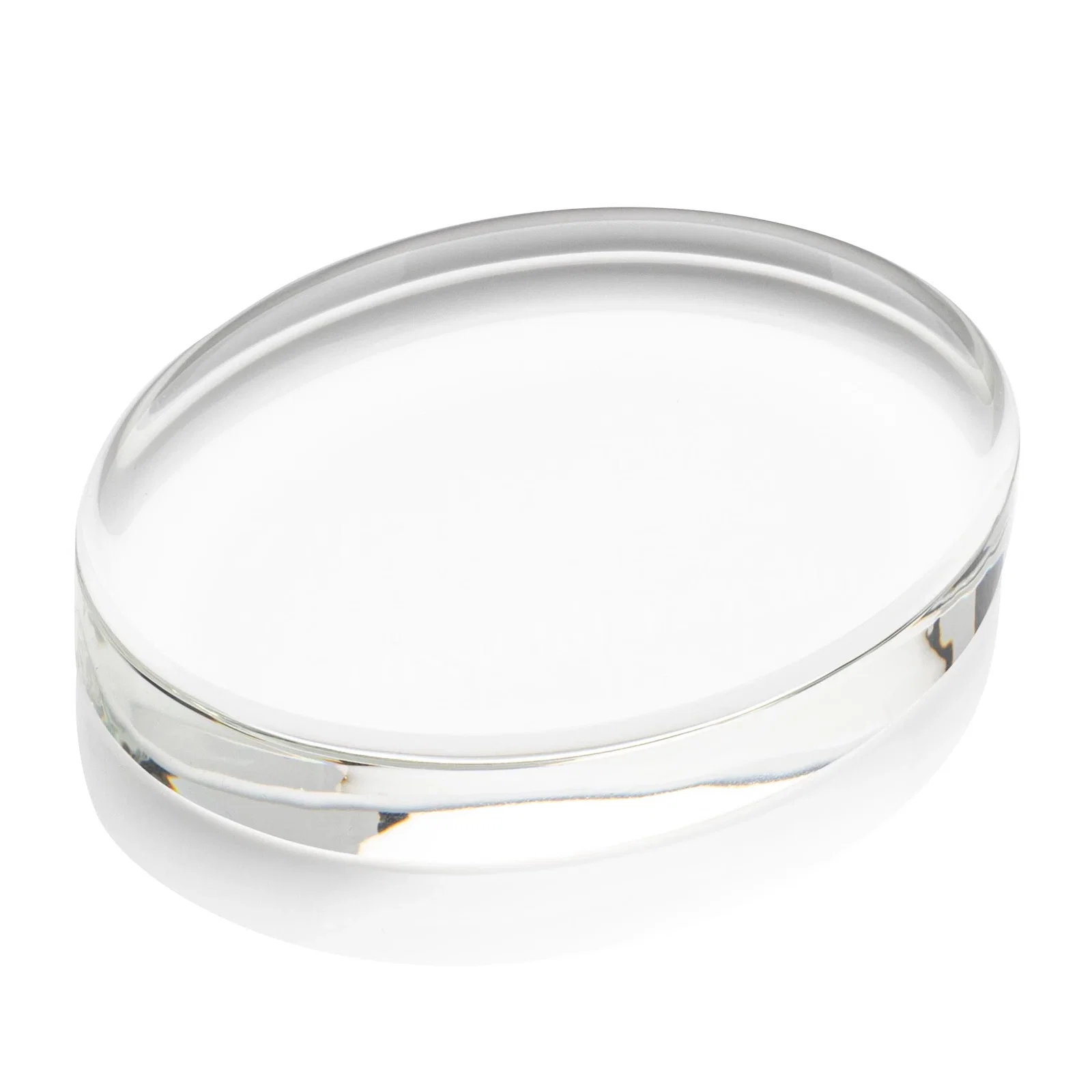 Custom Oval Crystal Paperweight, 3.5" or 4" with Curved Edge, client appreciation gift for volunteer appreciation