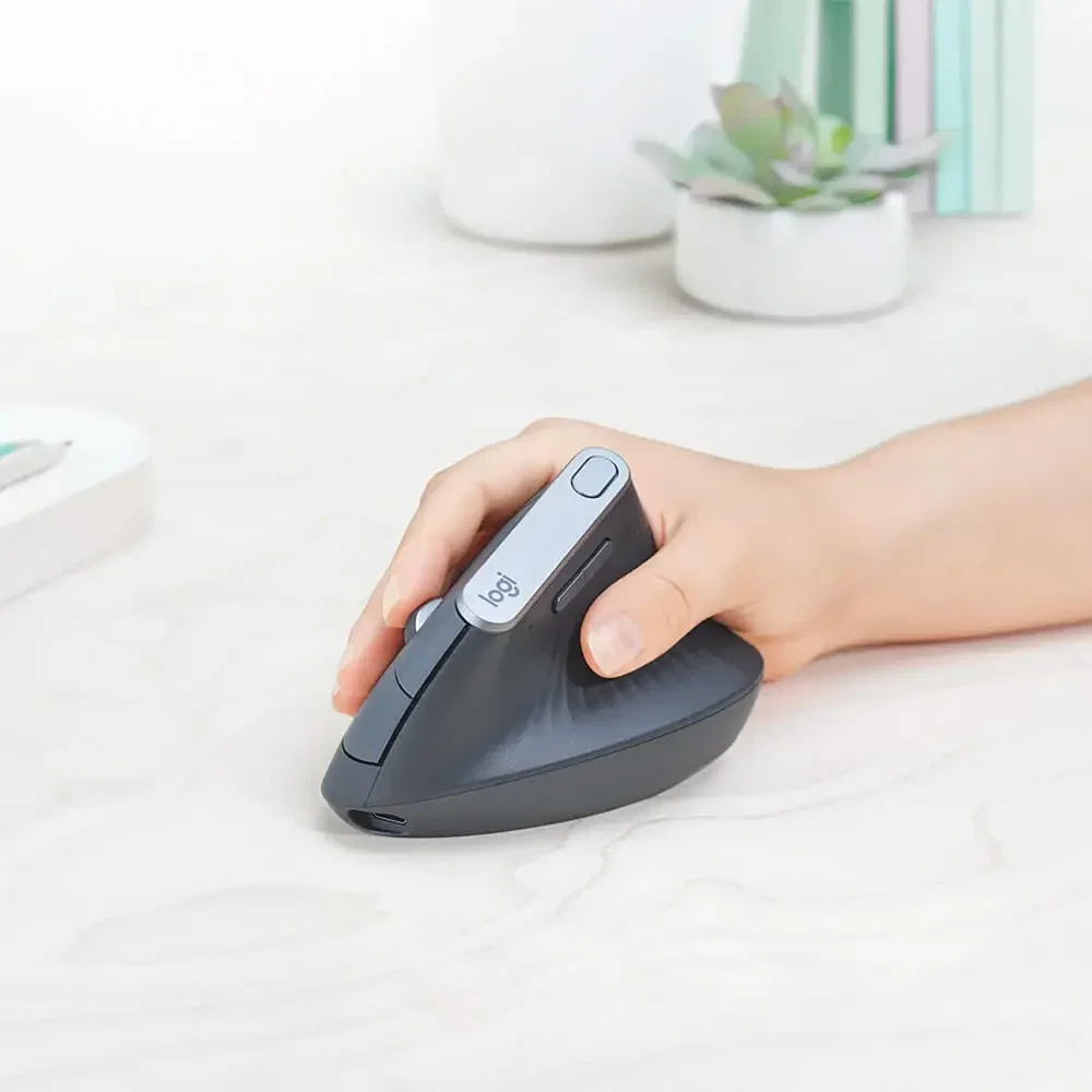 Logitech MX Vertical Ergonomic Wireless Mouse in use
