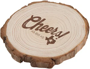 Logo Natural Wooden Coaster