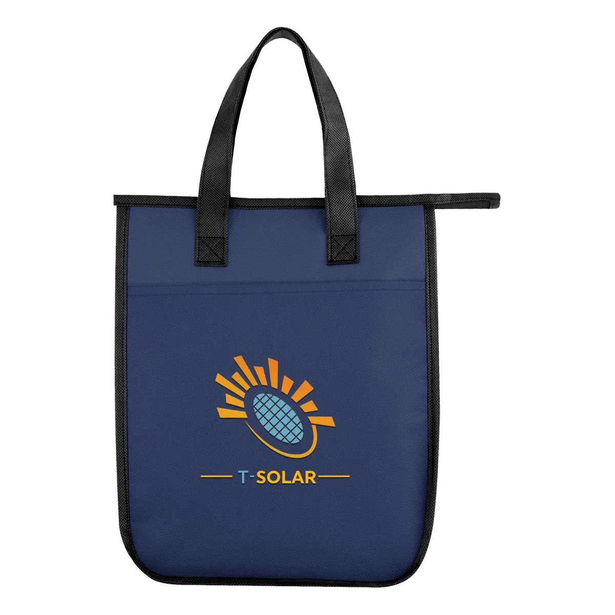 Lime green bag angled to show its glossy laminated finish