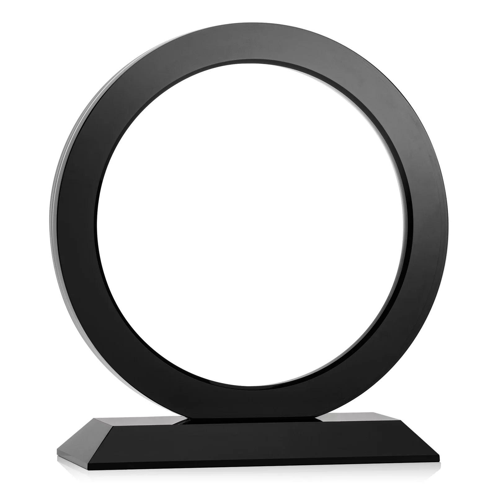 Personalized Optical Crystal Round Award with a Sapphire Ring Center, awards for volunteer appreciation
