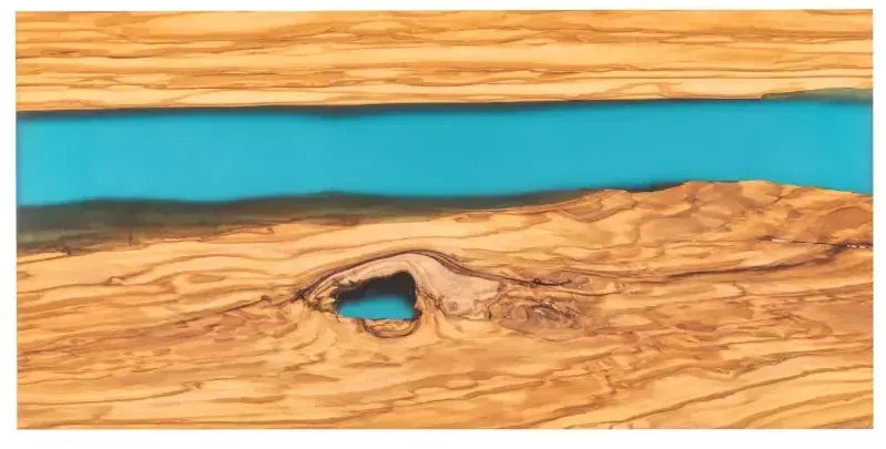 Blue Resin Custom Cutting Board (Olive Wood) — view 2