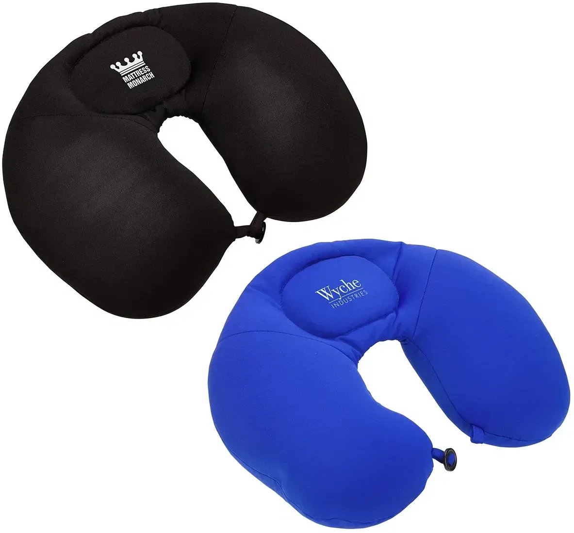Loosen Up custom micro-bead travel neck pillow with branded logo, front view