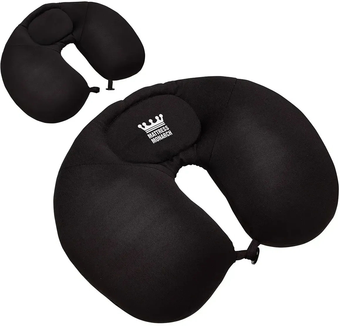 Branded promotional Loosen Up neck pillow worn around the neck on the go