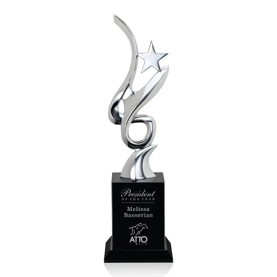 Custom Lorita Star Performer Award with Black Optical Base — view 2
