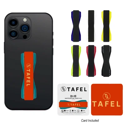 Black band adhered to the back of a smartphone