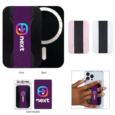 Band held open by fingers for a secure one-handed hold