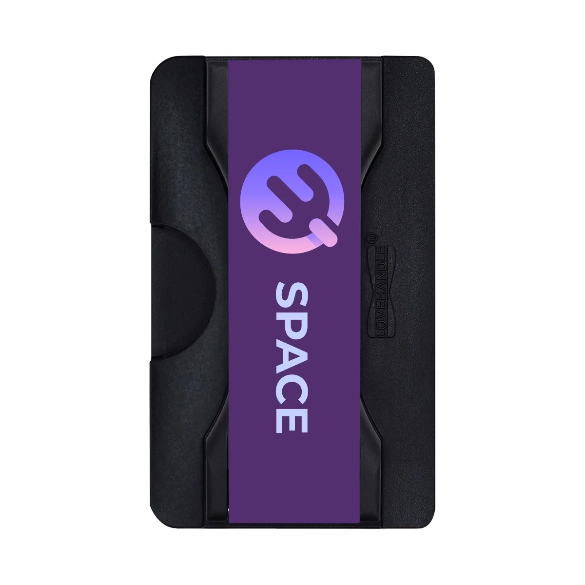 Phone grip wallet attached to the back of a smartphone