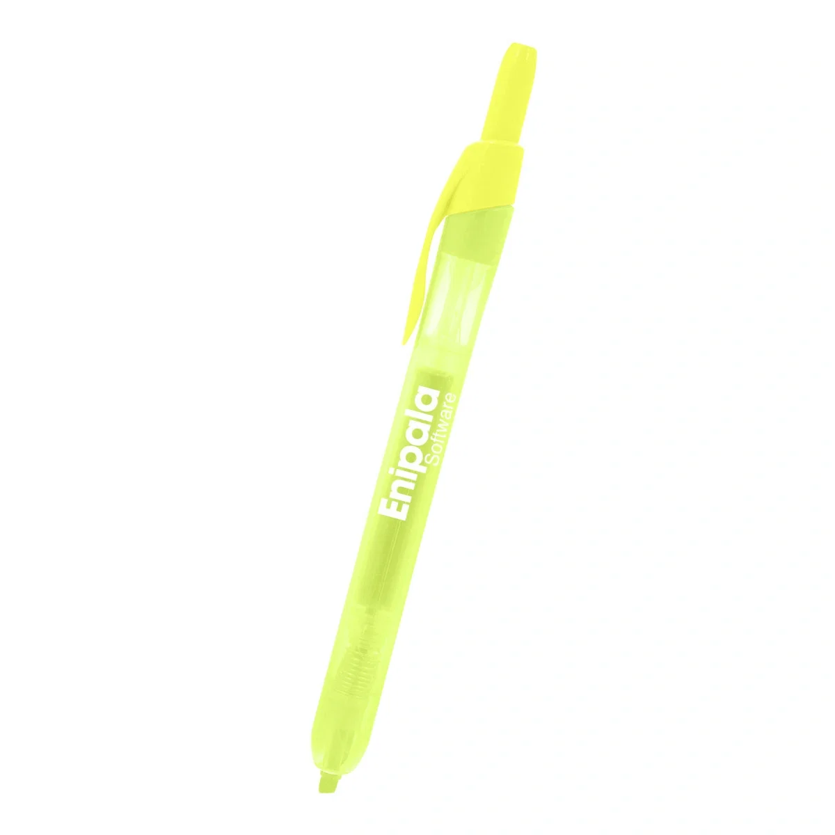 Retractable highlighter measuring six inches long